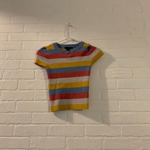we are selling a striped crop top